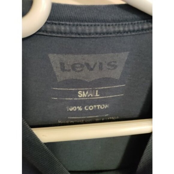 Levi’s T-Shirt Men's Small Blue Solid Pocket - Picture 2 of 3